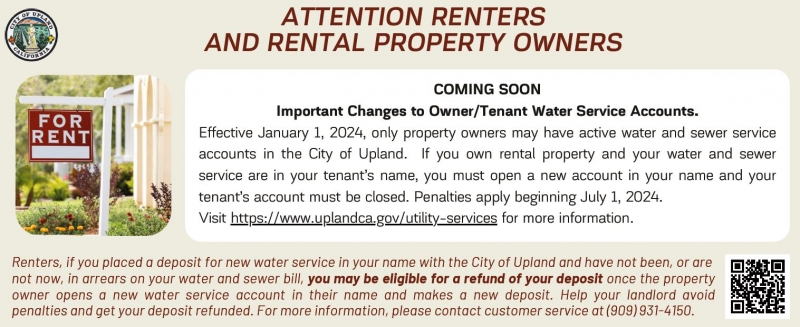 RENTAL PROPERTY WATER SERVICE CHANGES